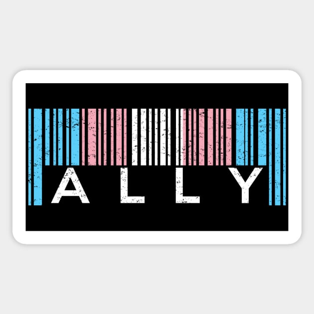 Transgender Pride Flag Barcode Ally Sticker by jpmariano